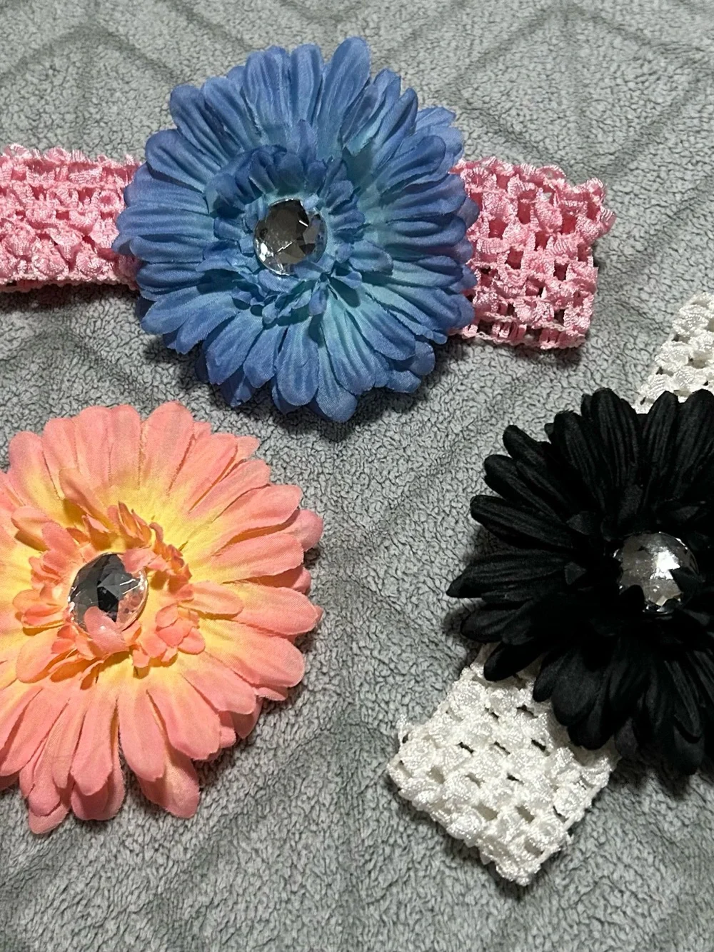 Girls Flower Headbands - White, Red, Purple, Brown, Pink
